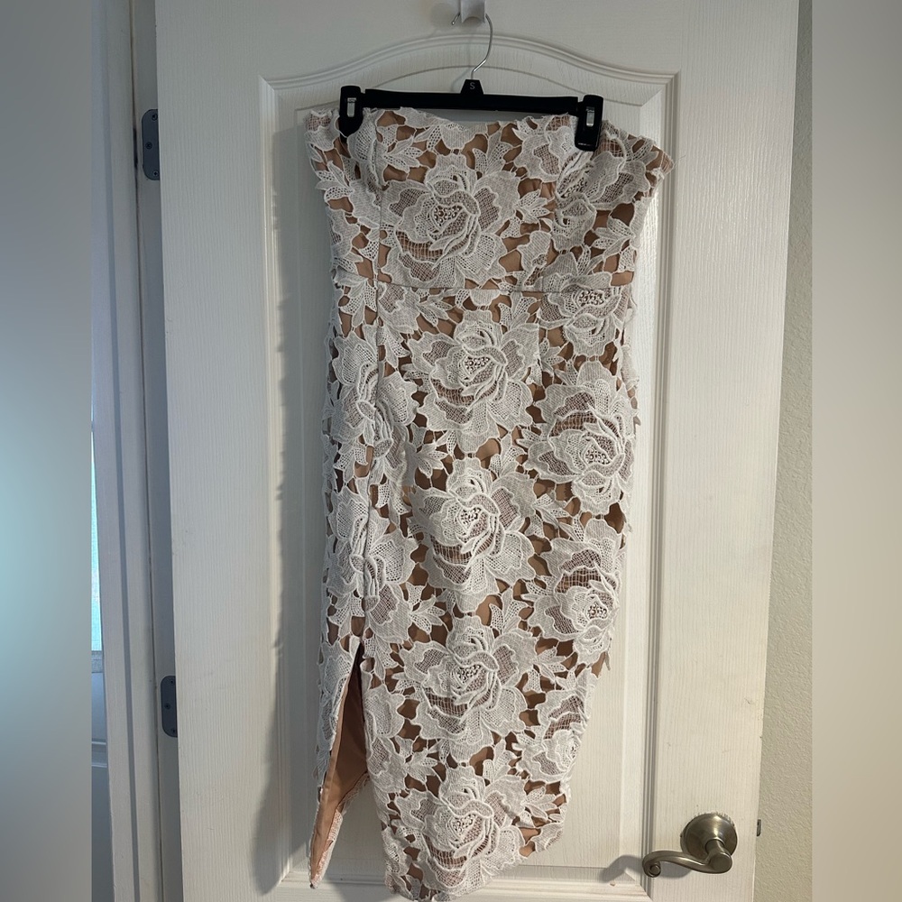 Showpo White Lace Midi